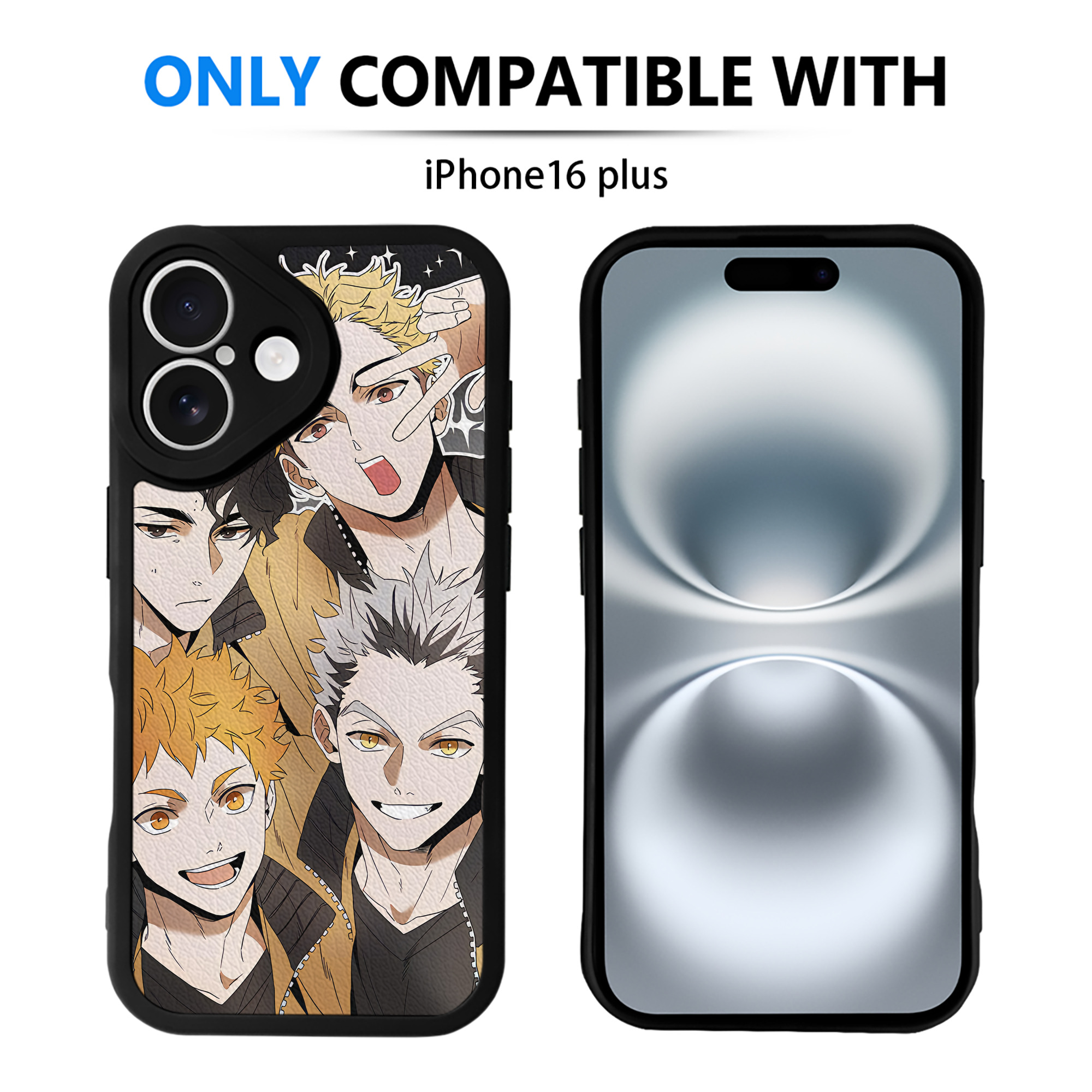 （画像用） ハイキュー!! Haikyu!! 【iPhone 16シリーズ対応】シリコンスマホケース（レザー調） 材質：シリコン